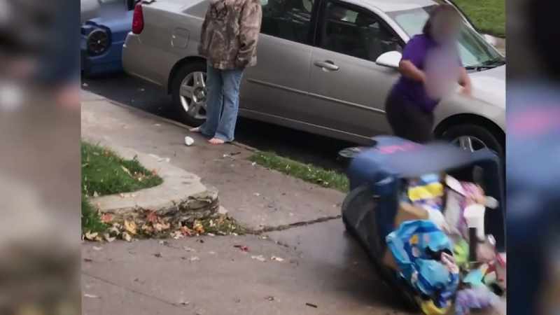 The woman in purple is determined