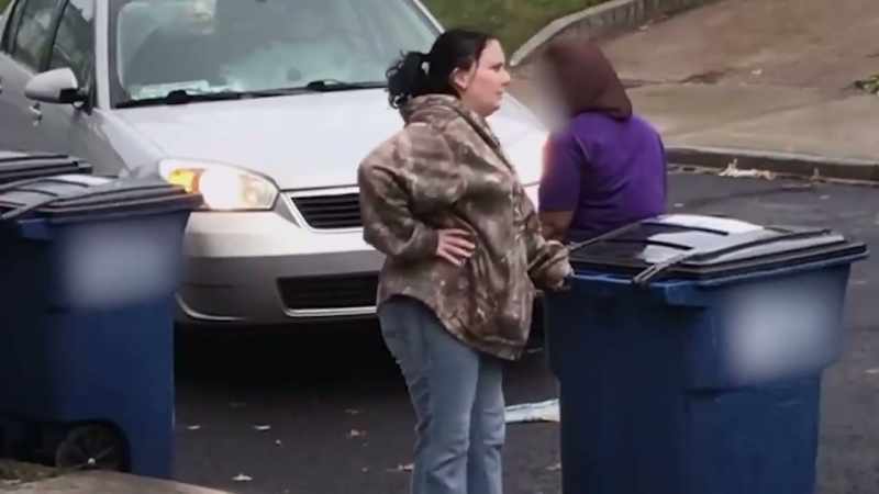 �The woman is now trying to park