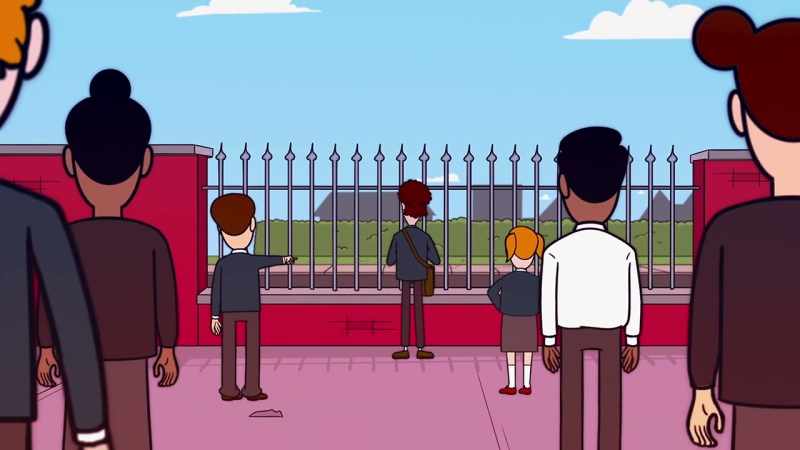 The yard, at break