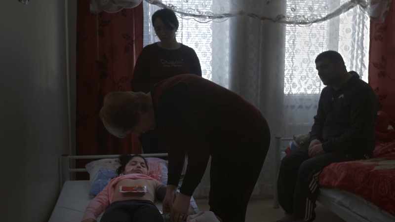 Then we can see if her blood pressure and pulse respond