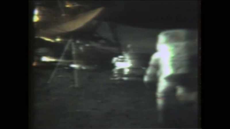 Then the first astronaut also returns to the LEM