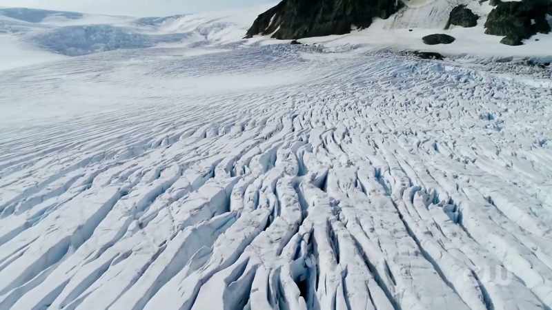There was a glacier covering the