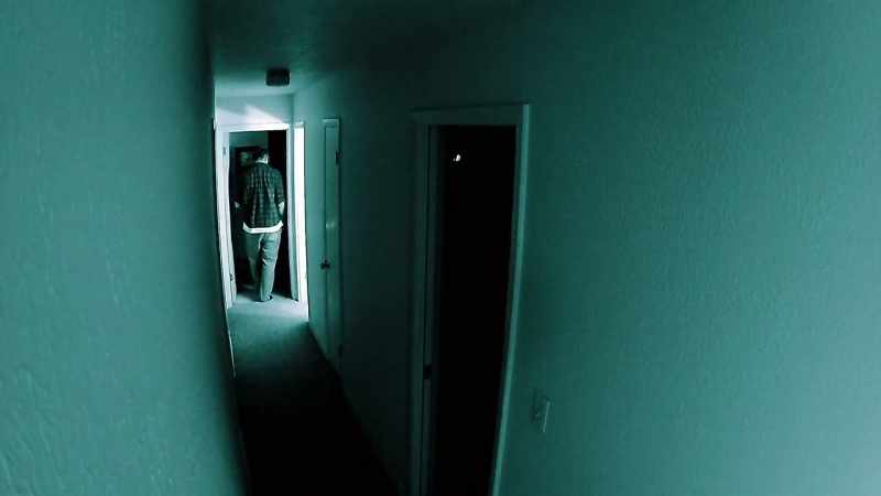 There is a light on in the house