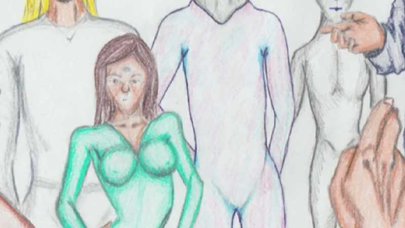 There was a short female that also looked human, was not