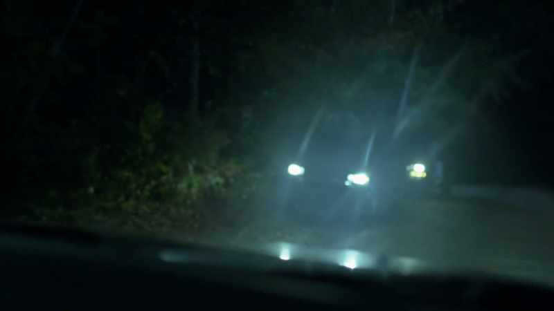 There was a vehicle sitting facing northbound