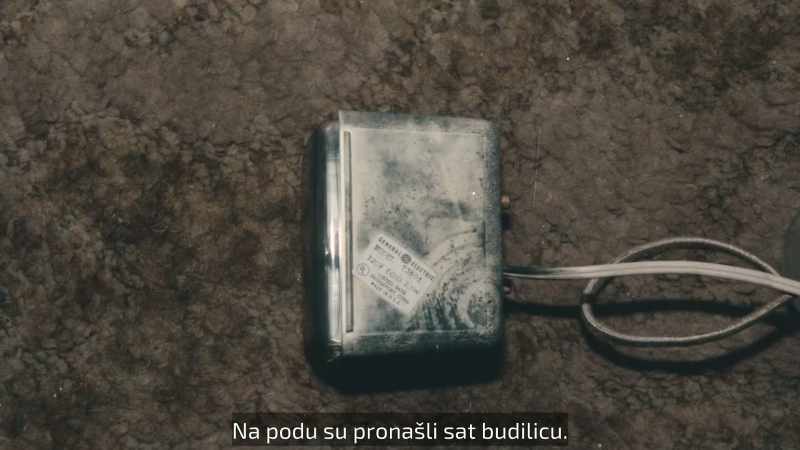 There was an alarm clock that was found on the floor