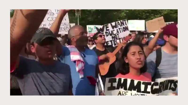 There are groups of people