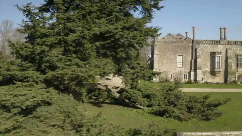 There are massive stone walls