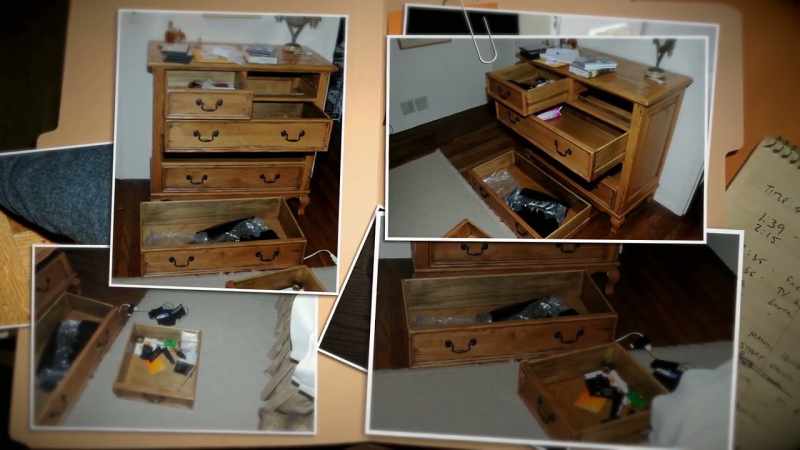 There was drawers pulled out and placed on the floor