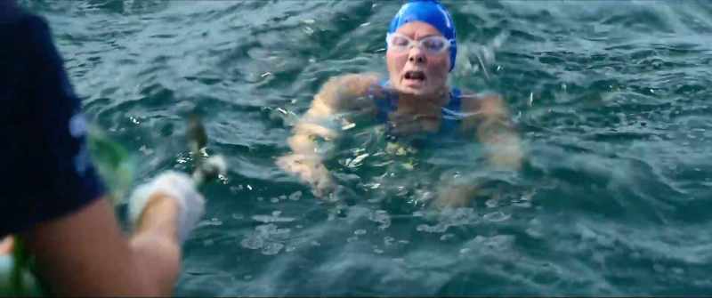 There you go. Come on. Baby breaststroke, that's it