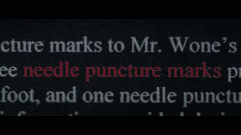 There were needle puncture marks on his neck