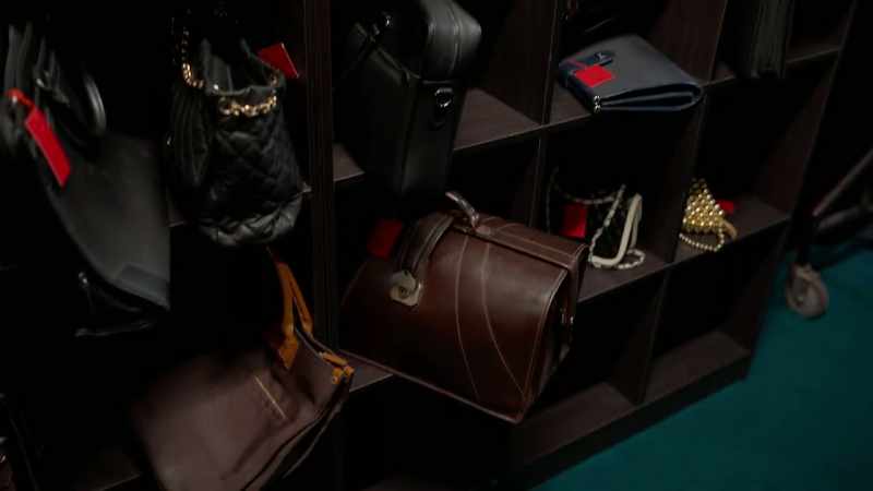 There's a cloakroom, and each bag has number tags on them