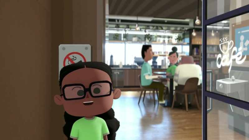 There's a coffee place at the library
