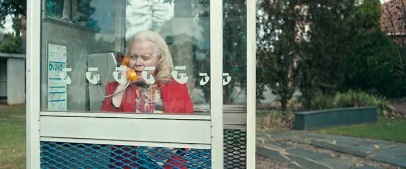 There's a weird old lady in a red jacket