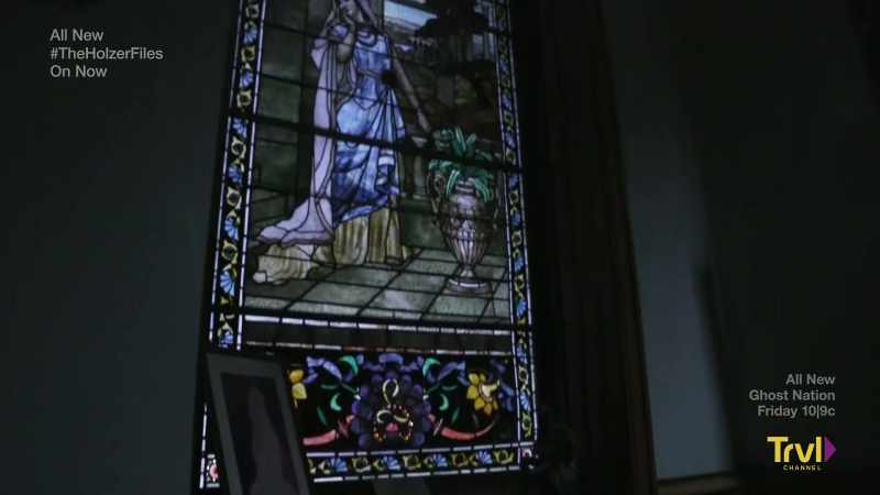 There's also a stained-glass window