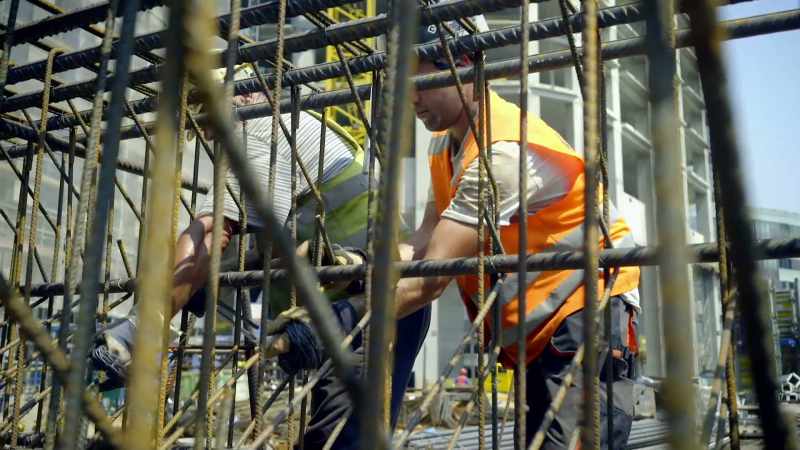 These reinforcing frames will add strength to the building's core