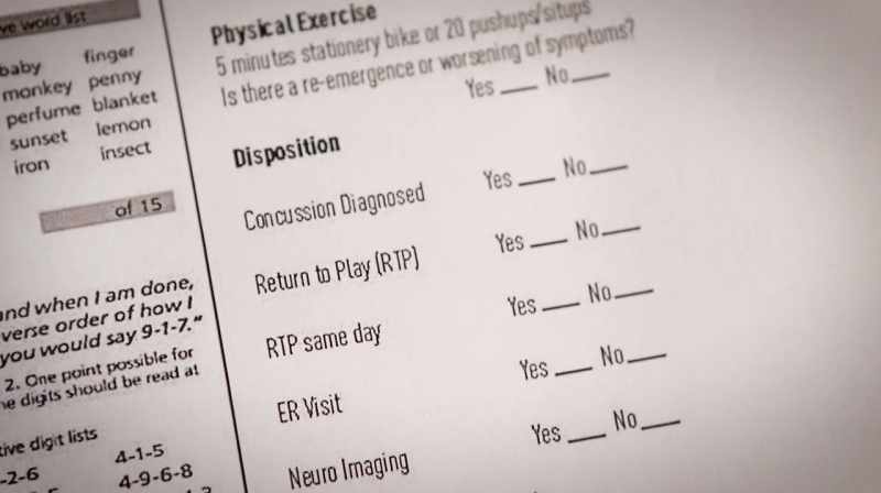 These, these assessments now for a player who is groggy