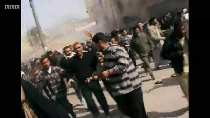 They were attacked by nine bombs