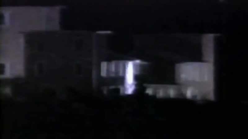 They blasted lights at the compound