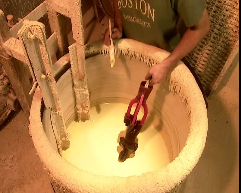 THEY DIP THE WAX REPLICA INTO A CERAMIC MATERIAL