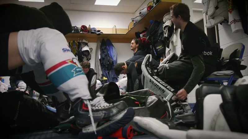 They don't get in the locker room other than when