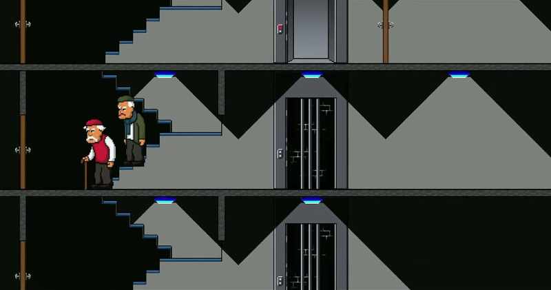 They dropped down the shaft to the basement