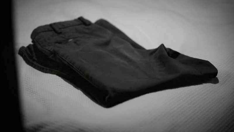 They found his pants on the bed and then they found him