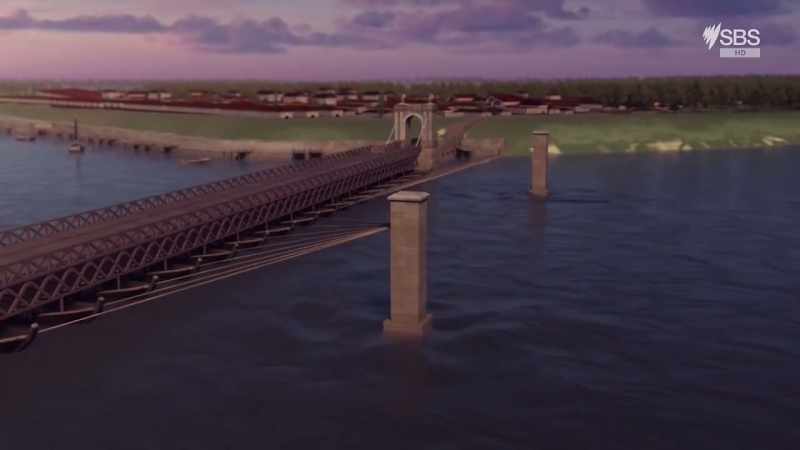 They were moored to two piers deeply anchored in the riverbed