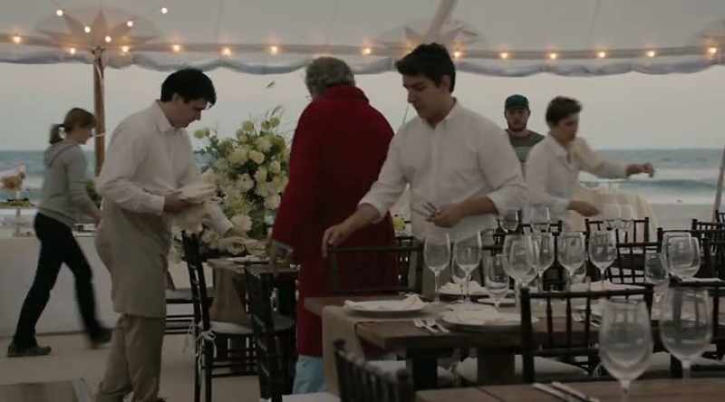They pick up a napkin