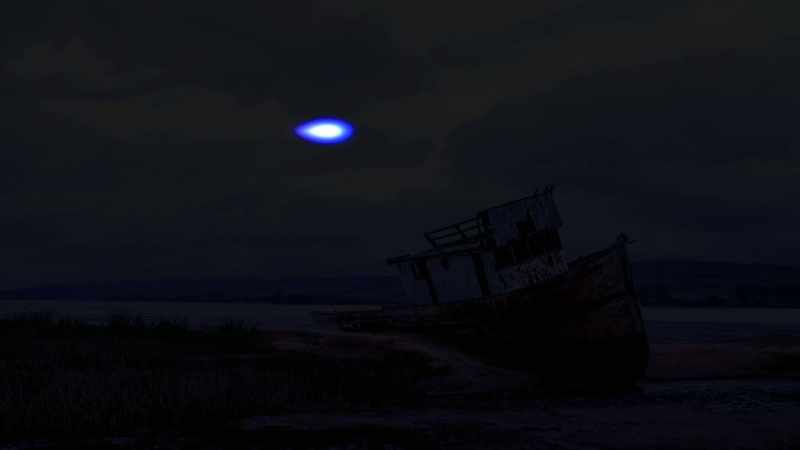 They saw two flashing blue lights