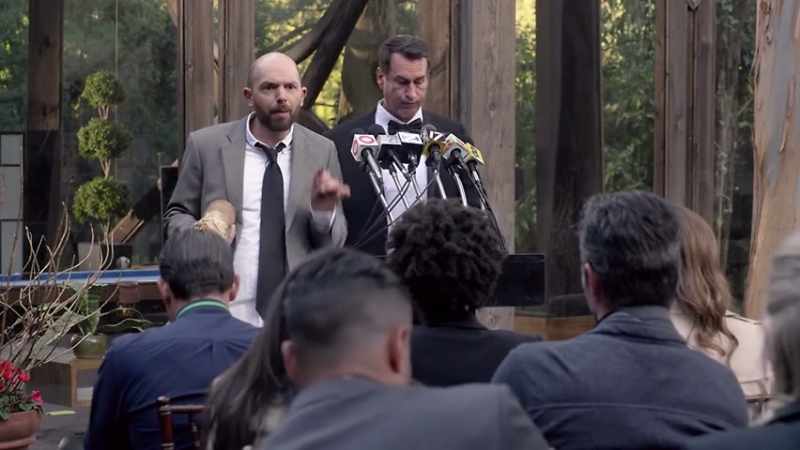 They used Rob Riggle's name without paying a royalty