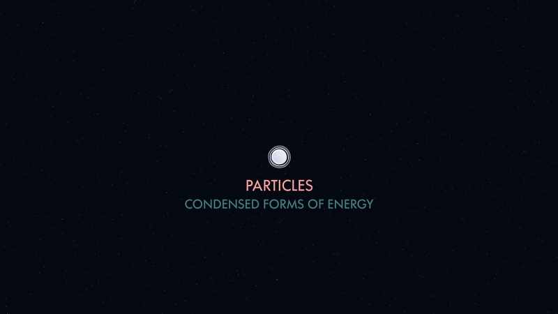 They're called particles, condensed forms of energy