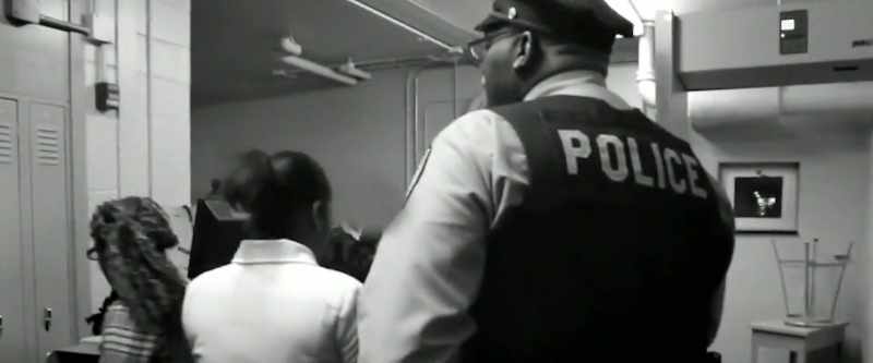 They're faced by security guards