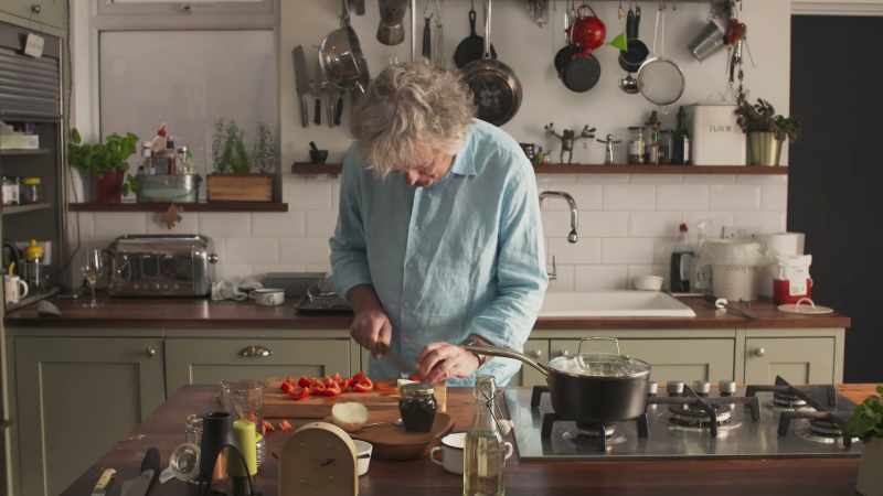 Thin slices of tomato, like that, from each piece