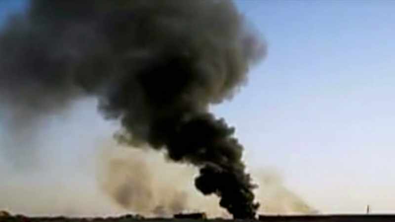 This black plume of smoke is coming from a burn pit