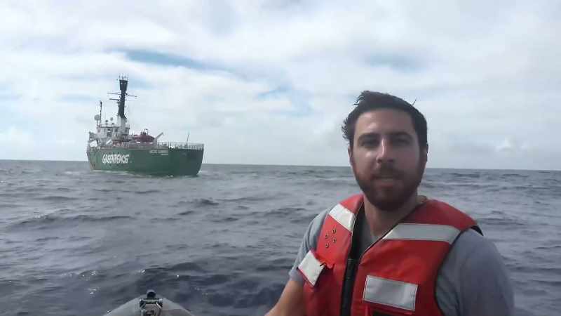 This is David Pinsky with Greenpeace out here