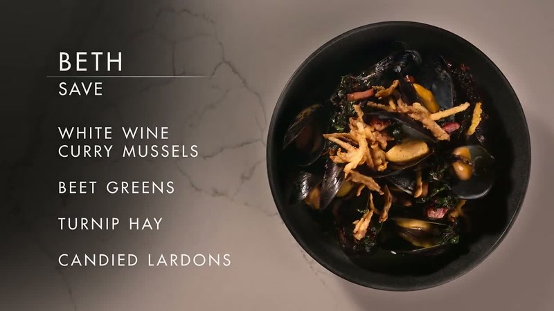 This dish is curried white-wine mussels