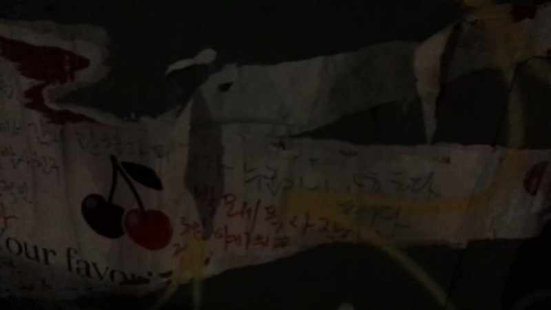 This graffiti from earlier, somebody's ripped it down