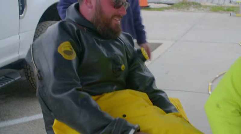 This is how you try and keep your suit somewhat clean
