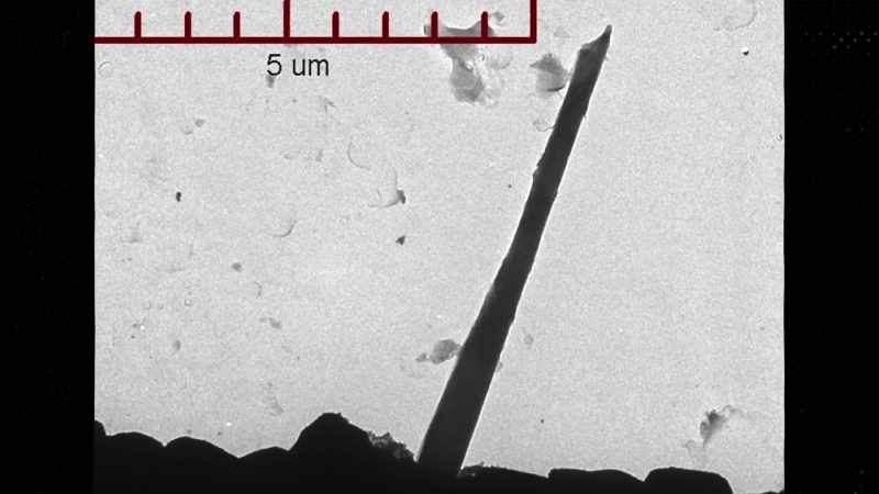 This image shows an asbestos fiber
