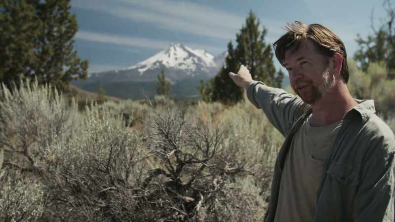 This leads directly beneath Mount Shasta in the distance