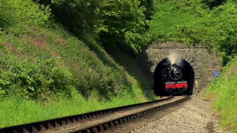This line includes a half-kilometer long tunnel