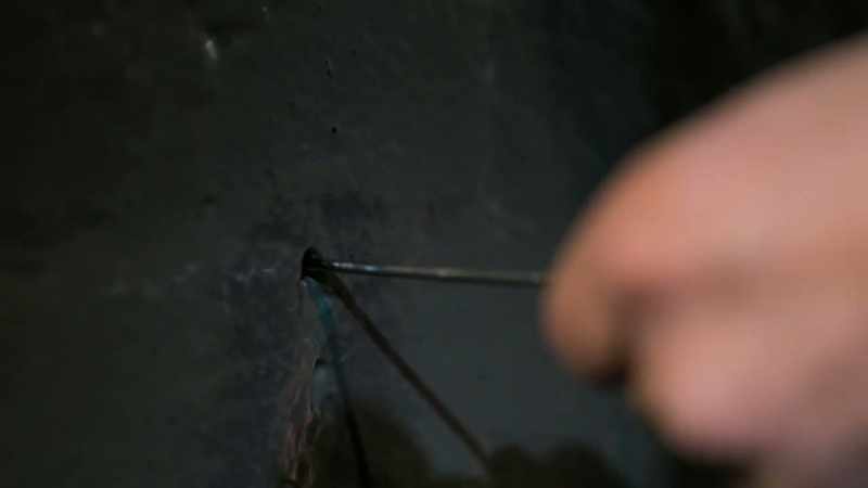 This meat skewer goes into this hole to unlock it