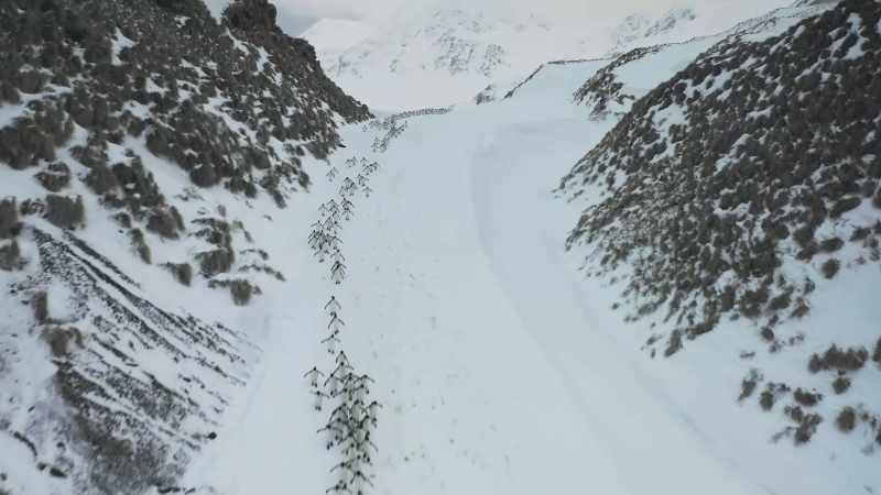 This mile-long snow-covered trudge