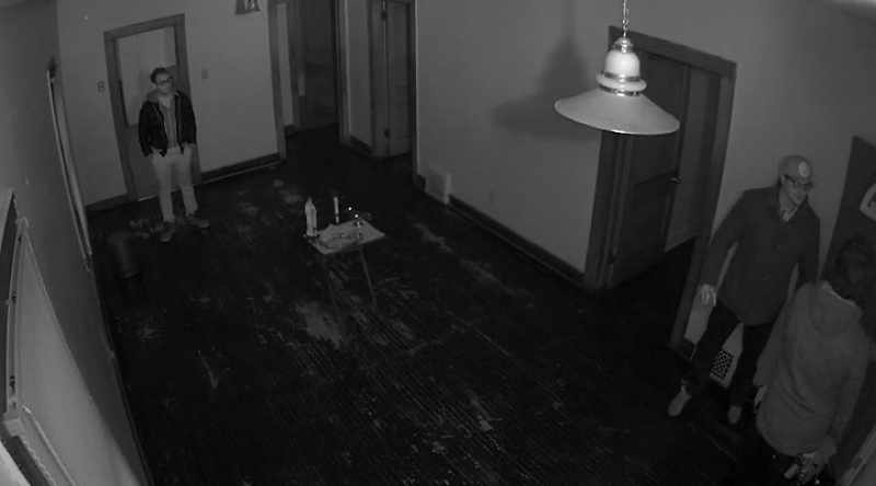 This moment is only captured on the surveillance camera