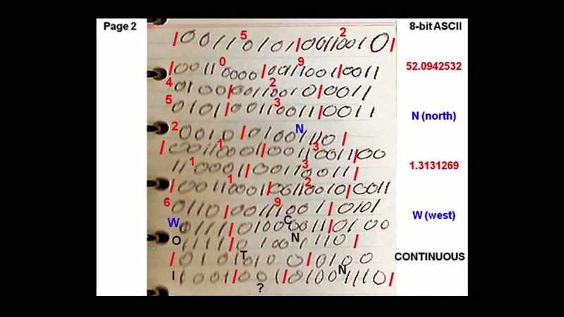 This is page two of Penniston's binary code