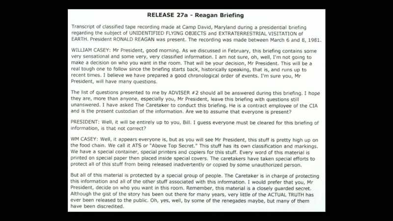 This Release 27a, Reagan Briefing