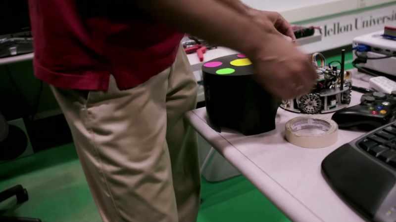 This robot essentially has four wheels