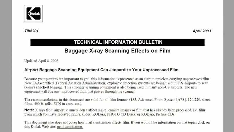 This technical bulletin, published by Kodak