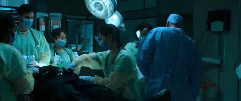 Thoracotomy tray now. Five units of O-neg, stat